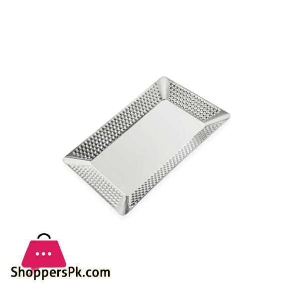 Stainless Steel Silver Hammered Rectangle Decorative Tray GST2021