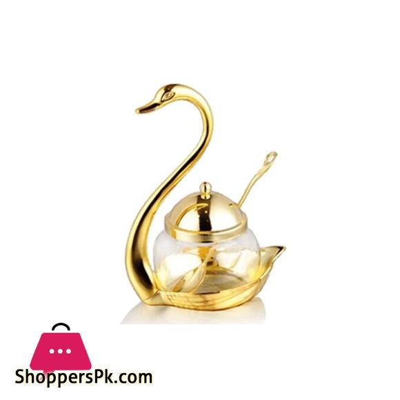 Swan Sugar Serving Pot Golden/Silver NG-005