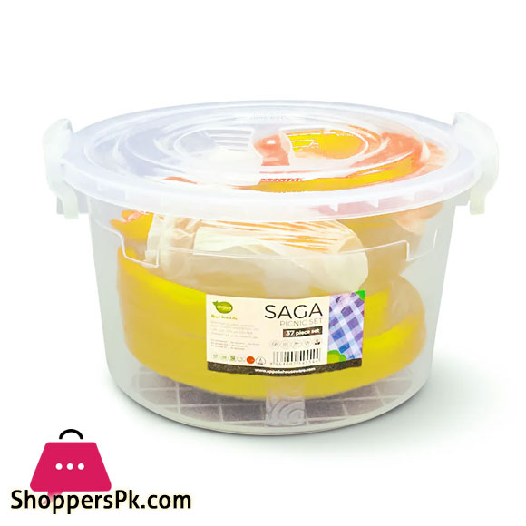 Best Quality 37 Pieces Saga Picnic Set 6 Person Dinner Utensil Set