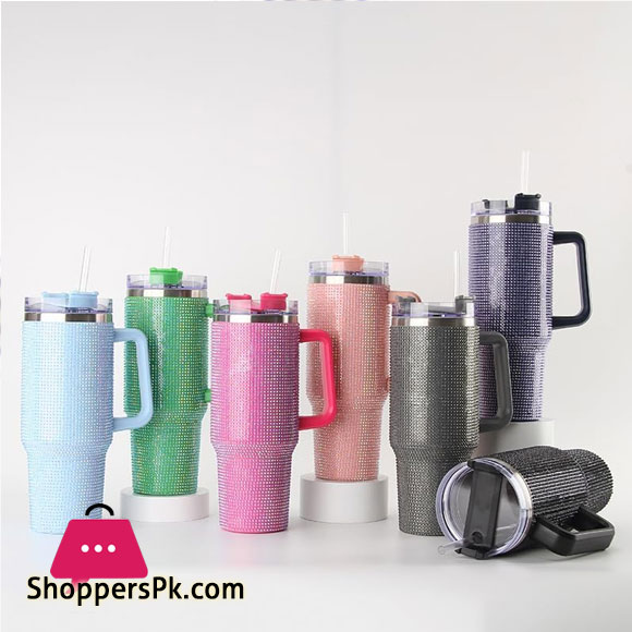 12.12 SALE Rhinestone 40oz Travel Coffee Mug with Lid Reusable Insulated Stainless Steel