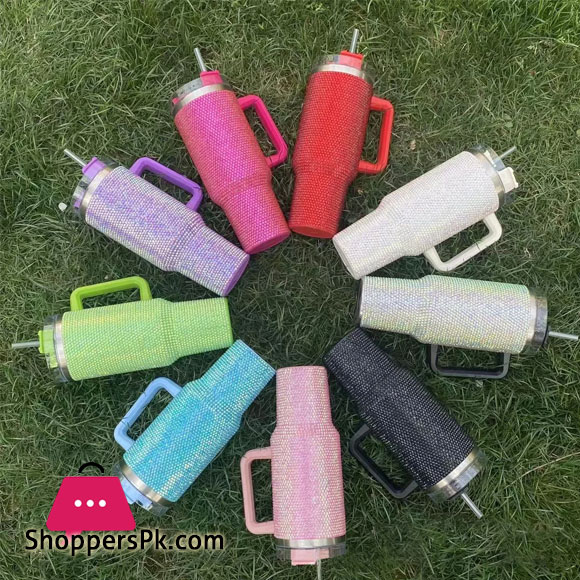 12.12 SALE Rhinestone 40oz Travel Coffee Mug with Lid Reusable Insulated Stainless Steel