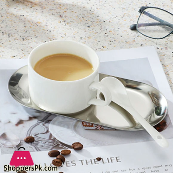 Stainless Steel Silver Oval Decorative Tray Long GST2046