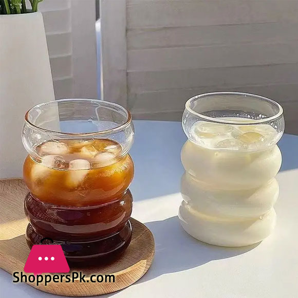 Wave Shape Drinkware Glass Cup Heat-resistant Tea Mug Coffee Juice Milk Tea