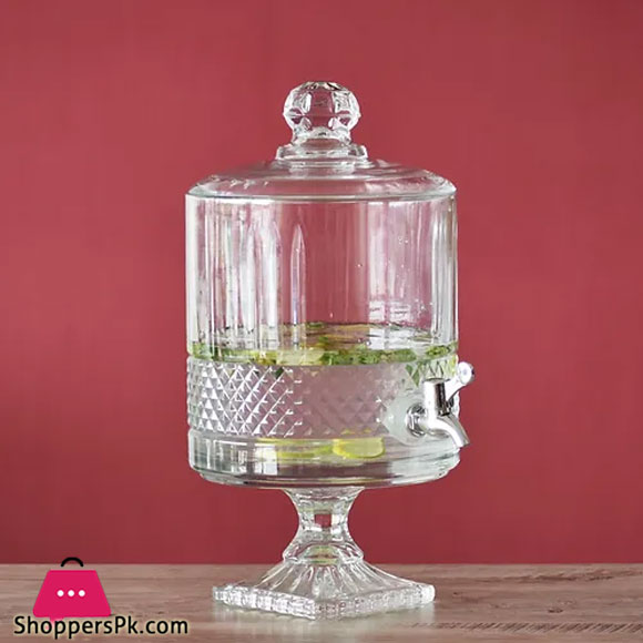 4.5 Liter Glass Juice Dispenser Stand With Glass Lid