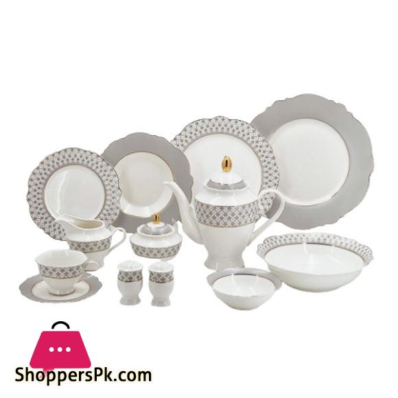 Angela 6 Person Floral Gray Dinner Set Of 47Pcs RM187