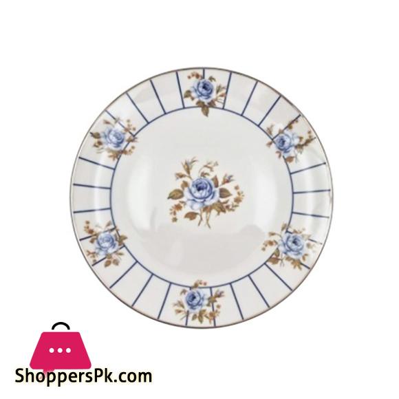 Angela Blue Rose Design White Plate 10.5Inch 1Pcs MK184