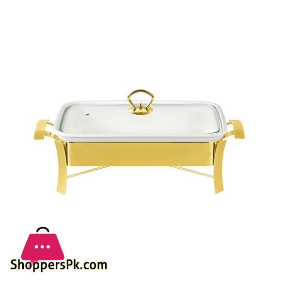 Brilliant 2 Liter Rectangular Buffet Serving Dish With Candle Stand Medium BR0001