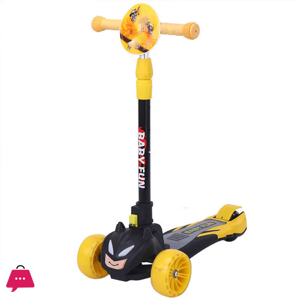 Childrens Scooter 3-8 Years with Adjustable Handlebars Sounds and Lights - Batman
