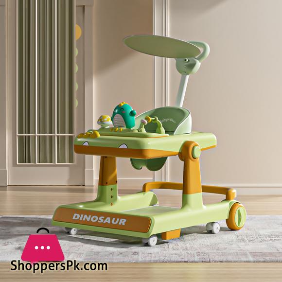 Dino Folding Baby Walker Multi-function Anti Rollover Can Sit With Music Baby Walking Trolley Baby Stroller For 6-18 Months