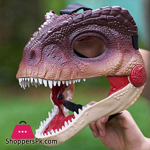 Dinosaur Head Face Mask with Dinosaur Scream Movable Mouth Dino Mask Life like Dinosaur Mask Headwear for Kids Children