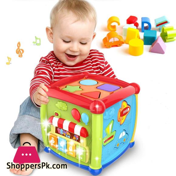 Huanger Fancy Cube Educational Toy For Kids 6-in-1 Musical Baby Learning Toys
