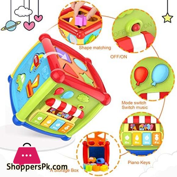 Huanger Fancy Cube Educational Toy For Kids 6-in-1 Musical Baby Learning Toys