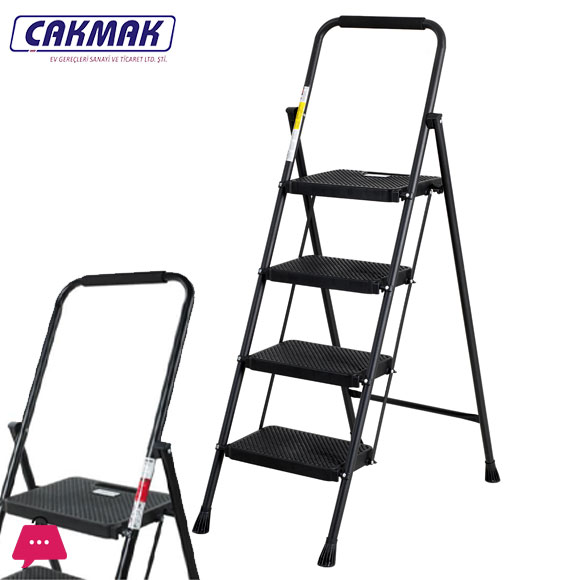 CAKMAK Eurotower Metal 4 Step + 30 CM Ladder Turkey Made