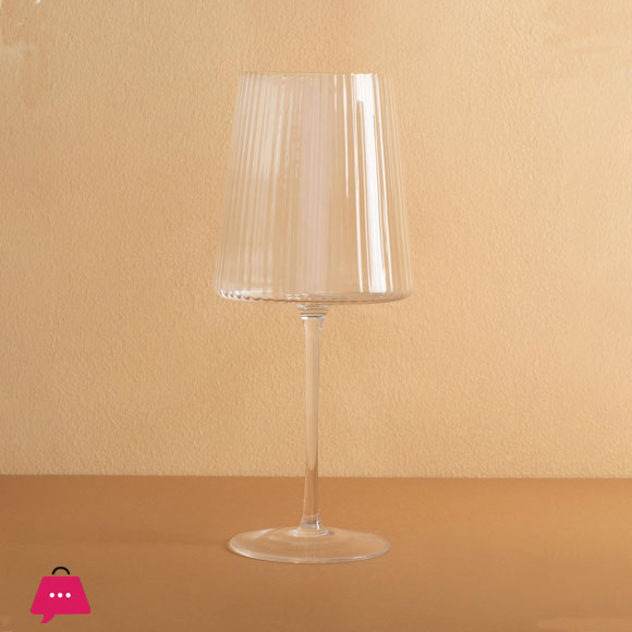 Danny Home Ribbed Wine Glass Set Of 4 Pieces CB12-21