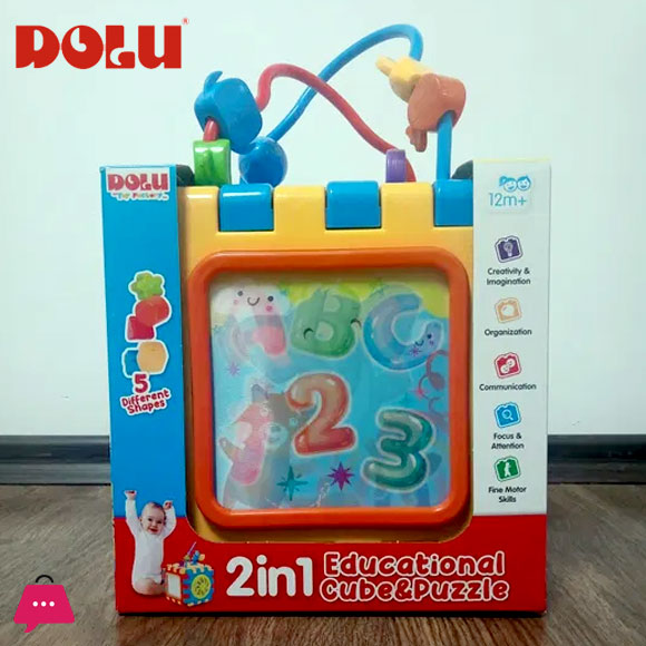 Dolu 2 in 1 Educational Cube and Puzzle 5092