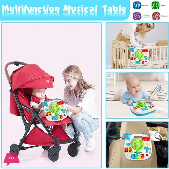 kids Educational Interactive Steering Wheel Toy With Music & Lights