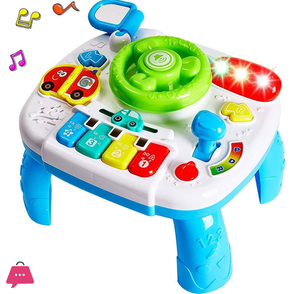 kids Educational Interactive Steering Wheel Toy With Music & Lights