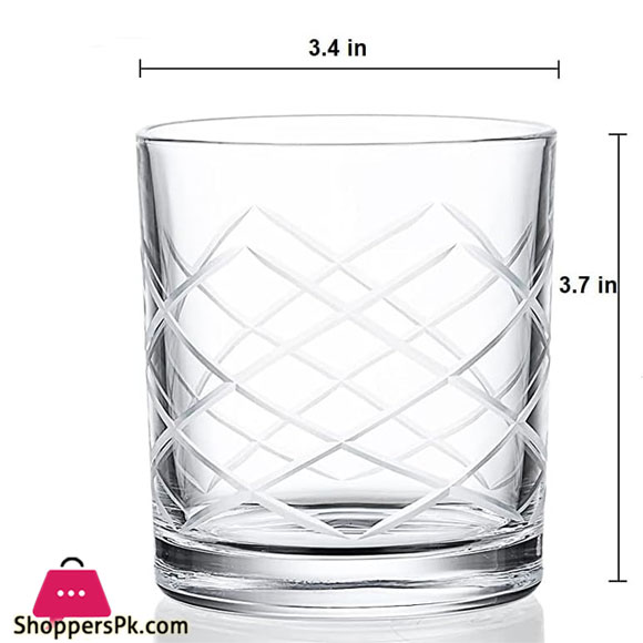 King Crystal 6Pcs Set of 12oz Glass Tumbler For Cocktail ( 6 Designes Available )
