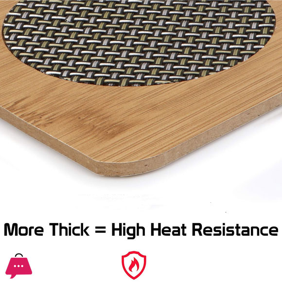 Square Shape Wooden Anti Hot Heat Resistant Tea Coaster 9.5x9.5cm