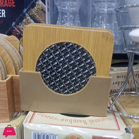Square Shape Wooden Anti Hot Heat Resistant Tea Coaster 9.5x9.5cm