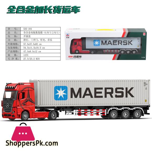 1:24 diecast Container Tractor Truck Model alloy Metal