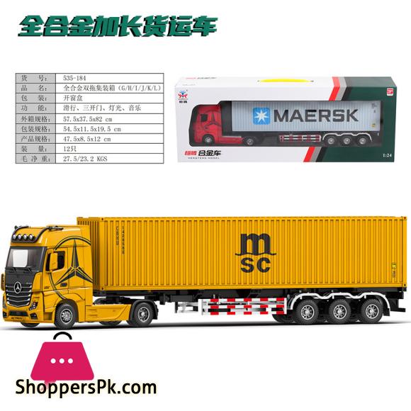 1:24 diecast Container Tractor Truck Model alloy Metal