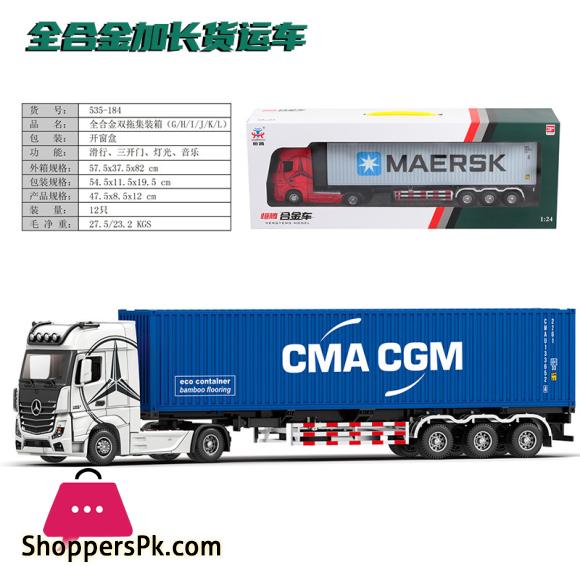 1:24 diecast Container Tractor Truck Model alloy Metal