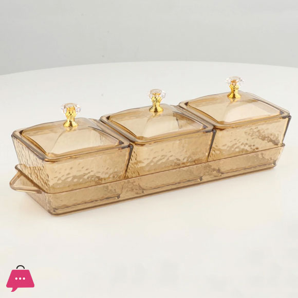 3 Grids Dry Fruits Tray Food Storage Organizer Food Storage Box Divided Serving Container
