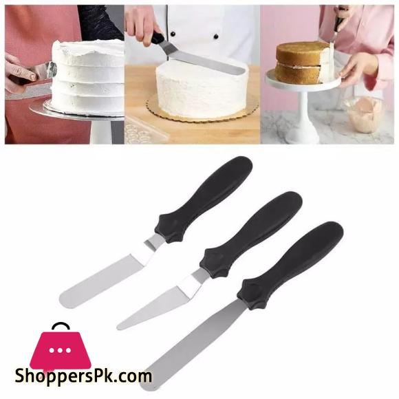 3PCS Cake Spatula Set Spatula Set with Plastic Handle Set of 3