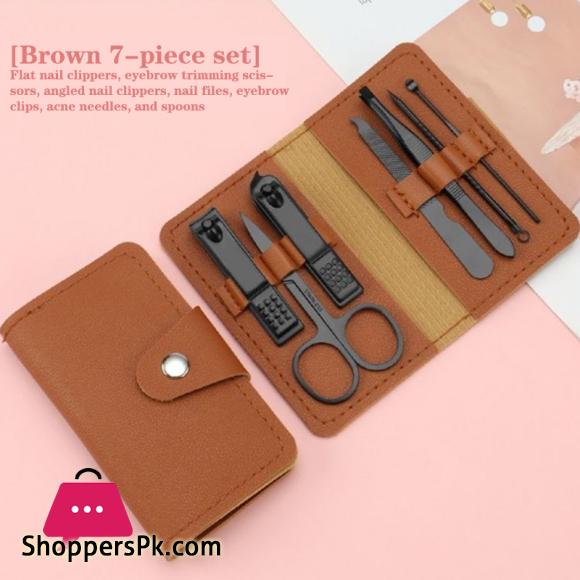 7Pcs Set Stainless Steel Nail Clippers Travel Manicure Tools Ear Clean