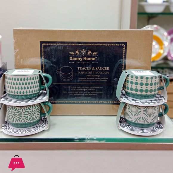Danny Home 12-Peice Tea Cup and Saucer