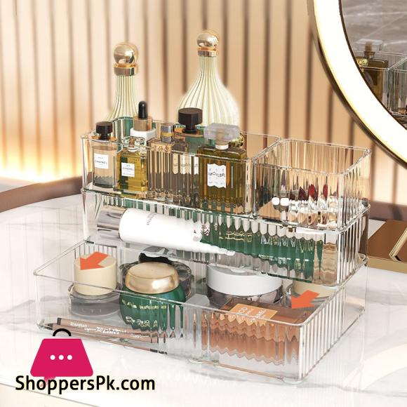Desk Drawer Organizer Box Transparent Drawer Storage Box Set of 4