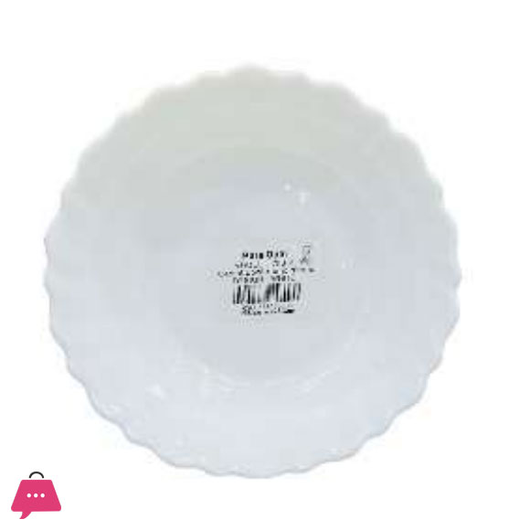 Opal Glass Marble Curry Plate Round Shape 17cm 6-Pcs