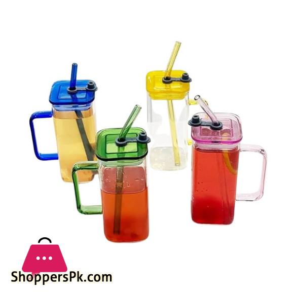 Square Straw Mug Plastic-Lid - BG45072