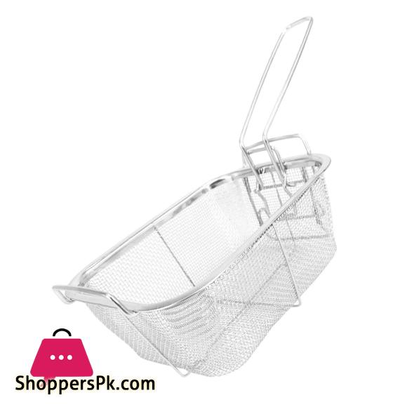 Stainless Steel Deep Fry Basket Food Presentation Baskets Sturdy Food Strainer for Barbecue Cafe Chicken Wing Home Restaurant