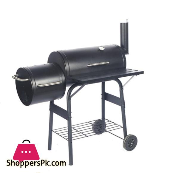 27 Inch Charcoal Barrel Grill with Offset Smoker Bbq Grill Outdoor Camping Oven