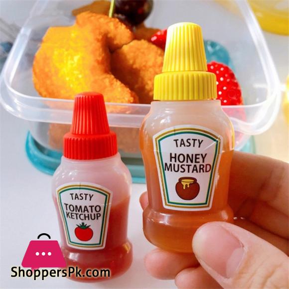 2-Pcs Set Mini Ketchup Bottle Portable Salad Squeeze Bottle Lunch Box Seasoning Bottle Kitchen Accessories