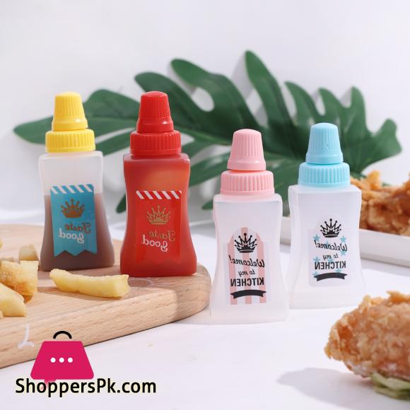 2-Pcs Set Mini Ketchup Bottle Portable Salad Squeeze Bottle Lunch Box Seasoning Bottle Kitchen Accessories