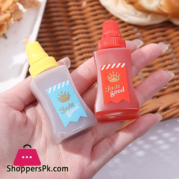 2-Pcs Set Mini Ketchup Bottle Portable Salad Squeeze Bottle Lunch Box Seasoning Bottle Kitchen Accessories