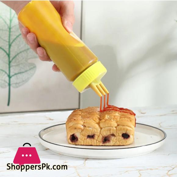 3 Nozzle Squeeze Bottle 2Pcs 450Ml Three-hole Squeeze Bottle Twist Cap Food Grade PE Plastic Ketchup Mustard Sauces Oil Bottles Kitchen Gadgets