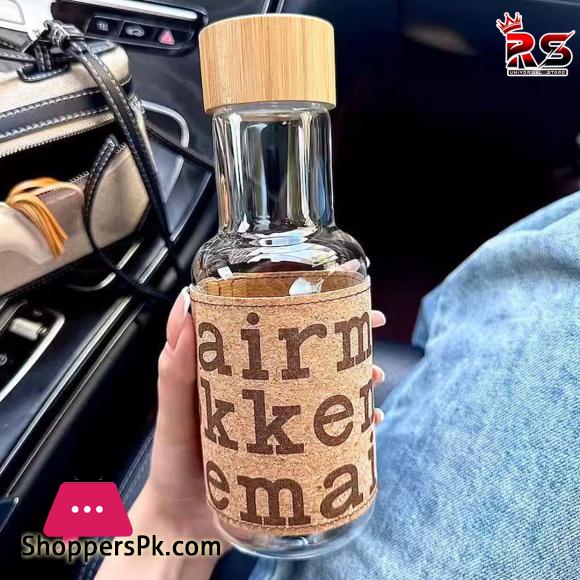 450ML Wooden Texture High Quality Retro-Glass Material OutDoor Water Bottle