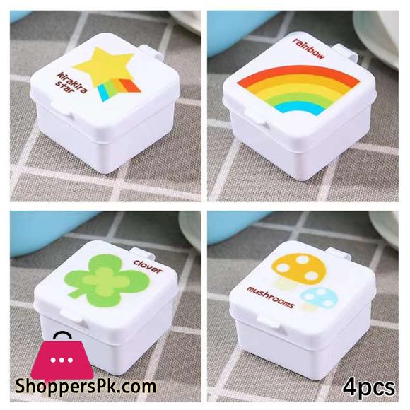 4Pcs Portable Square Seasoning Bottle Ketchup Bottle Salad Dressing Container Soy Sauce Bottle With Lid Reusable Condiment Cups