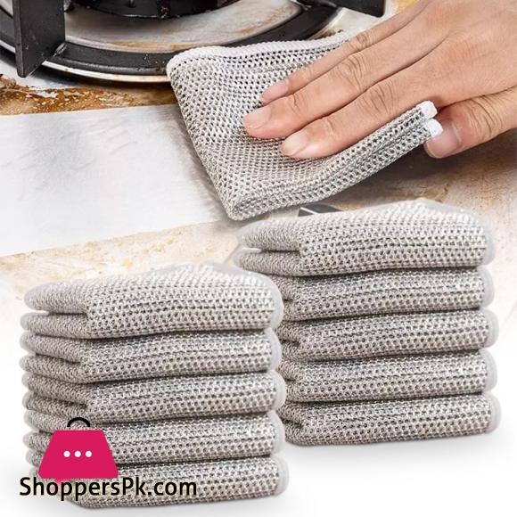 5 Pack Wire Dishwashing Rags - Multipurpose Wire Dishwashing Rags for Wet and Dry Non-Scratch Wire Dishcloth, Multifunctional Kitchen Cleaning Cloths for Dishes, Sinks, Counters, Stove Tops