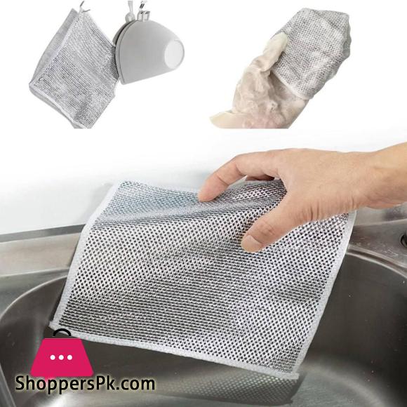 5 Pack Wire Dishwashing Rags - Multipurpose Wire Dishwashing Rags for Wet and Dry Non-Scratch Wire Dishcloth, Multifunctional Kitchen Cleaning Cloths for Dishes, Sinks, Counters, Stove Tops