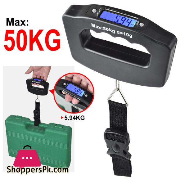50kg-10g Portable Electronic Luggage Scale LCD Display Travel Digital Luggage Scale Hanging Backlight Balance Weighing