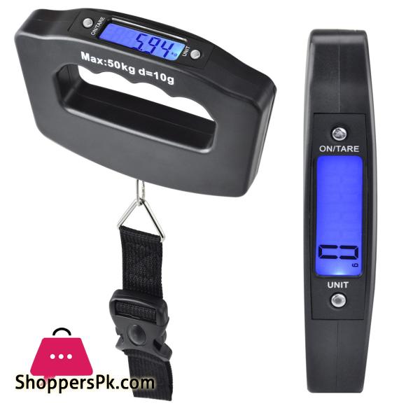 50kg-10g Portable Electronic Luggage Scale LCD Display Travel Digital Luggage Scale Hanging Backlight Balance Weighing