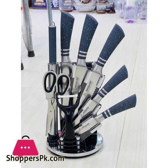 ARSHIA Knife Set with Acrylic Holder 9 pcs Set