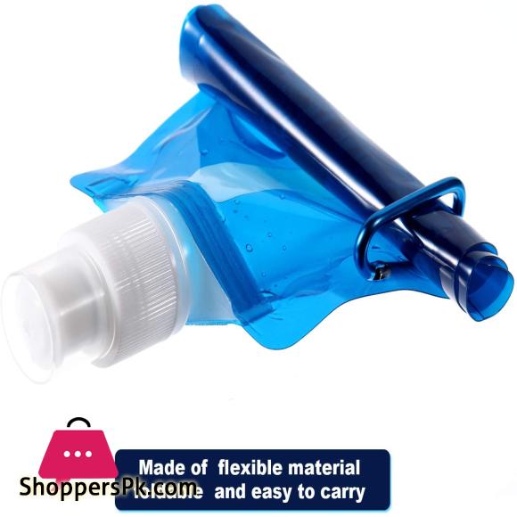 Collapsible Water Bottle Reusable Bottle with Hiking Travel 6 Colors pack of 2