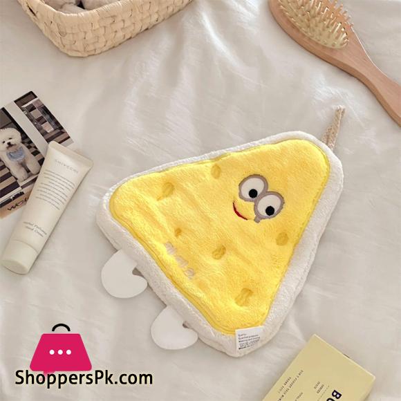 Cute Cartoon Hand Towel Hanging Kitchen Hand Wipe Quick Dry Wipe Three Layers of Thickened Coral Flannel Towel 1-Pcs