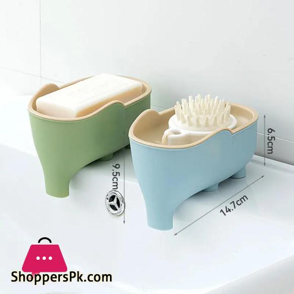Elephant Soap Box Drain Rack Bathroom Accessory Bathroom Decor Childrens Soap Dish